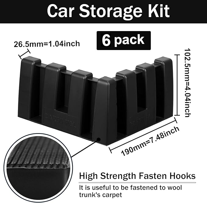 6 Pack Car Trunk Organizer Blocks for Back of SUV Multipurpose Car Storage Organizer Blocks Trunk Divider Available to Wool