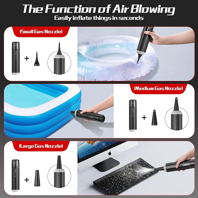 Chuboor 13000PA Powerful Car Vacuum Cleaner High Power Cordless Rechargeable, Handheld Vacuum, Portable Mini Vacuum with LED 