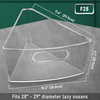 Lazy Susan Cabinet Organizer Bins for 26"/ 28"/ 32" Diameter Corner Organizer, Plastic Cabinet Storage Bin, 1/8 Wedge - Food 