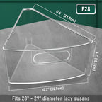 Lazy Susan Cabinet Organizer Bins for 26"/ 28"/ 32" Diameter Corner Organizer, Plastic Cabinet Storage Bin, 1/8 Wedge - Food 