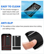 Autorder Center Console Organizer for 2023-2026 Honda HR-V HRV Accessories Armrest Storage Box Secondary Insert Tray with 2 Color Mats