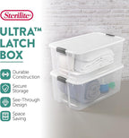 Sterilite 4-Pack Ultra Latching Box, Storage Bins with Lids, Clear Plastic, 116 Quart - Heavy-Duty Organizing Containers for 