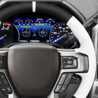 MEWANT Hand Sewn Black White Artifcial Leather Steering Wheel Cover Wrap for Ford F150 F250 F350 Expedition 2018-2021