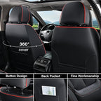 Coverado Universal Seat Covers Full Set, 5 Seats Universal Seat Covers for Cars, Waterproof Nappa Leather Car Seat Covers wit