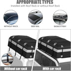 Car Rooftop Cargo Carrier Bag, 30 Cubic Feet Waterproof Soft-Shell Car Roof Bag for All Vehicle with/Without Rack, Include Anti-Slip Mat, Reinforced Straps, Door Hooks Luggage Lock (Grey)