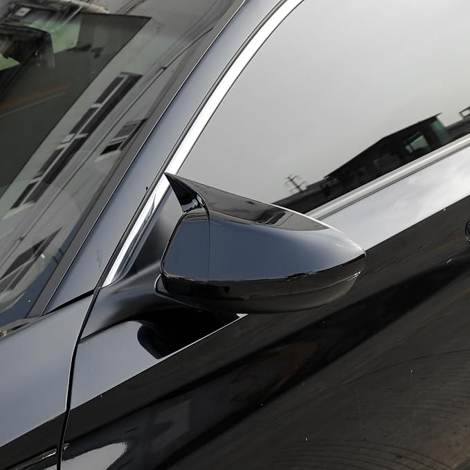 YINGTUU for Honda Accord 10th Gen 2018 2019 2020 2021 2022 2023 2024 2025 Car Ox Horn Side Rearview Mirror Cover Wing Mirror Protect Stickers Exterior Accessories Decals Bright Black