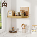 Fun Memories 24 x 12 Inch Deep Floating Shelves, 12 Inch Deep Rustic Wooden Book Shelf, Extra Deeper & Thicker Hanging Shelve