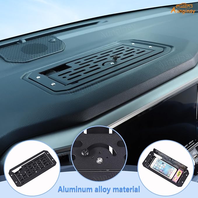 Aunginsy Center Console Dash Storage Tray Compatible with Toyota Tundra/Sequoia 2022-2026, Car Dashboard Storage Box Organizer Holder Tray Insert Mounted Interior Accessories, Without Phone Holder
