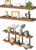 HOOBRO Floating Shelves, Wall Shelf Set of 2, Wall Mounted Storage Shelves 2-Tier, Hanging Bathroom Shelves, for Living Room,