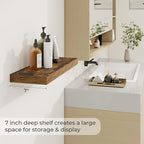 Dreamland 24 Inches Floating Shelves for Wall,6.7 Inch Deep Floating Shelves Set of 2, Large Display & Storage Shelf, Wall Sh