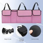 Car Trunk Organizer, Waterproof Backseat Hanging Large Storage with Adjustable Straps, Collapsible Cargo Bag with 4 Pockets,