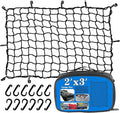 2’x3’ Bungee Cargo Net Stretches to 4'x6' for Truck Bed,Pickup Bed,Trailer,Motorcycle and Bike with 6 Adjustable Hooks Heavy Duty 5mm 2”x2” Mesh Holds Small and Large Loads by Cenipar