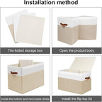 Gowee Large Toy Storage Box with Lid, Sturdy Toys Storage Chest Bin Organizer Basket with Dividers for Kids, Boys, Girls, Nur