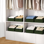 DIMJ Closet Storage Bins 8 Pack - Fabric Trapezoid Closet Organizer Bin, Foldable Storage Baskets for Shelves, Closet Shelf O