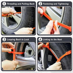 20PCS Anti-Slip Snow Tire Chains, Reusable Zip Tie Snow Chains for Car Tires, Easy Installation, Suitable for Driving in Rain