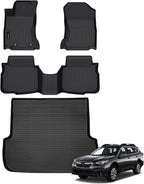 Auxko All Weather Floor Mats Cargo Mat Fit for Subaru Outback/Legacy 2020-2025 TPE Liners Accessories All Season Guard Odorless Anti-Slip Floor Mats Trunk Mat for Subaru Outback 2020-2025 Black