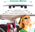 Rear View Mirror for Car,11.8" Convex Panoramic Wide Angel View Mirrors Extender,Rounded Corner Design,Universal Clip on Interior Rearview Mirror for Truck Car and SUV (White)