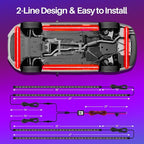 Underglow Kit for Car, Car Led Underglow Lights for Trucks with App and Remote Control, 16 Million RGB Colors, 29 Preset Modes, Music & DIY Mode, Under Car Led Lights Exterior for SUVs, Trucks, DV 12V
