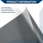 Car Window Tint Film Window Privacy Film Car Carbon 2 PLY PET 24.61 ft x 23.62 Inch 1 Pc Black VLT 50% IRR 32% UVR 95%