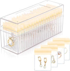 HOMEHIVE Acrylic Jewelry Box Organizer, Clear Jewelry Organizer Holder with 20 Portable Anti Tarnish Jewelry bags, Travel Jew