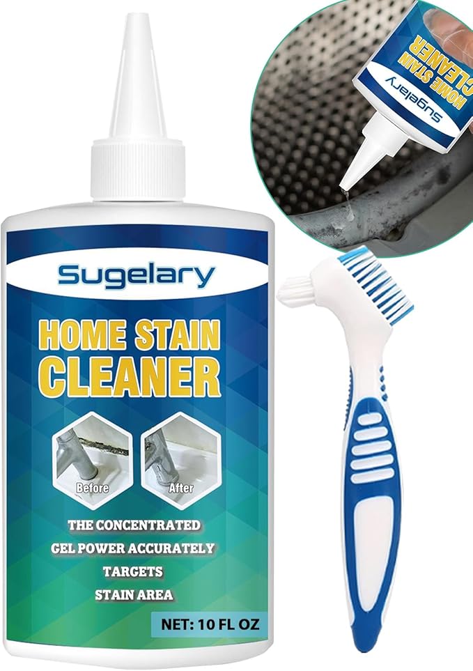 Sugelary Mold Stain Cleaner Gel, 10 fl oz Multi Home Stain Cleaning Gel for Washing Machine Seals, Fridge Gaskets, Tile Grout