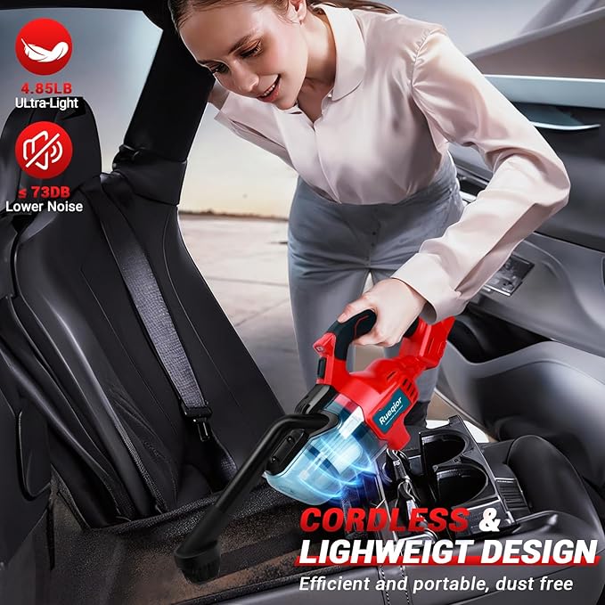 Cordless Vacuum Cleaner Compatible with Milwaukee 18V Battery, 5 in 1 Handheld Electric Vacuum with 400W Powerful Motor, 46 C