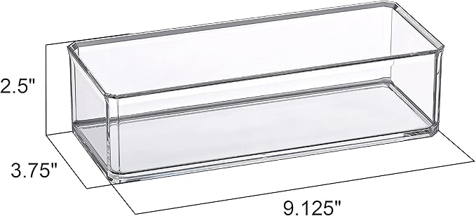 Amazing Abby - Glamour - Acrylic 1-Compartment Makeup Organizer, Transparent Plastic Lipstick Holder, Perfect Bathroom Vanity