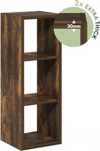 Furinno Cubicle Book Shelf, 3-Cube Bookshelf, Extra Thick Frame Horizontally & Vertically Reversible Bookcase with Open Back,