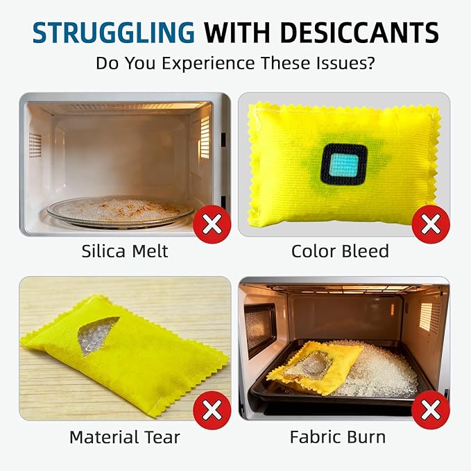 500g × 2 [2.2 lb]Reusable Desiccant Packs for Storage, Color Indicating Silica Gel Desiccant Packets, Fast Reactivated Rechar