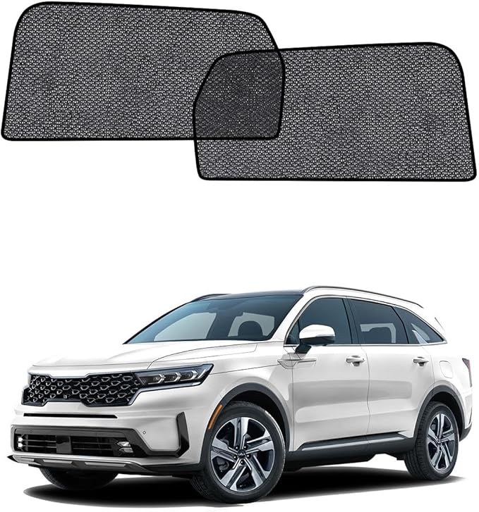 Car Window Shades for Kia Sorento(2021-2023), 2-Pack Rear Window Sun Shades for Baby – Breathable Mesh, UV & Heat Blocker, Privacy Protection for Camping, Travel, Sleep & Nursing