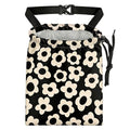 Black Flower Car Trash Bag - Waterproof Car Trash Bag Hanging Leakproof Car Garbage Bag - Washable Reusable Trash Bag for Car Interior Hanging Organizer Storage Vehicle Travelling Camping