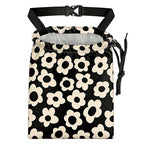 Black Flower Car Trash Bag - Waterproof Car Trash Bag Hanging Leakproof Car Garbage Bag - Washable Reusable Trash Bag for Car Interior Hanging Organizer Storage Vehicle Travelling Camping