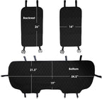 FH Group Car Seat Cushion Rear Set Black Faux Leather Automotive Seat Cushions - Universal Fit, Rear Car Seat Cushions With N