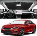 Custom Fit Windshield Sun Shade for Honda Civic 2022-2026, Foldable Car Sunshade Accessorie with Storage Bag, UV & Heat Reflector, Keep Your Car Cooler
