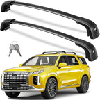 Lockable Roof Rack Cross Bars 220lbs Compatible with Hyundai Palisade 2019-2025 SE SEL XRT Limited Calligraphy,Heavy Duty Aluminum Roof Rails Crossbars Canoe Black Rooftop Cargo Luggage