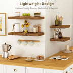 Vivelove 10 Inch Deep Floating Shelves 16 inch Long, 16 x 10 Wide Wall Shelves with Invisible Brackets, for Bedroom Bathroom 
