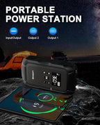 7000A Jump Starter with Air Compressor (All Gas/10.0L Diesel), 12V Jumper Starter Pack with 150PSI Auto Tire Inflator, Car