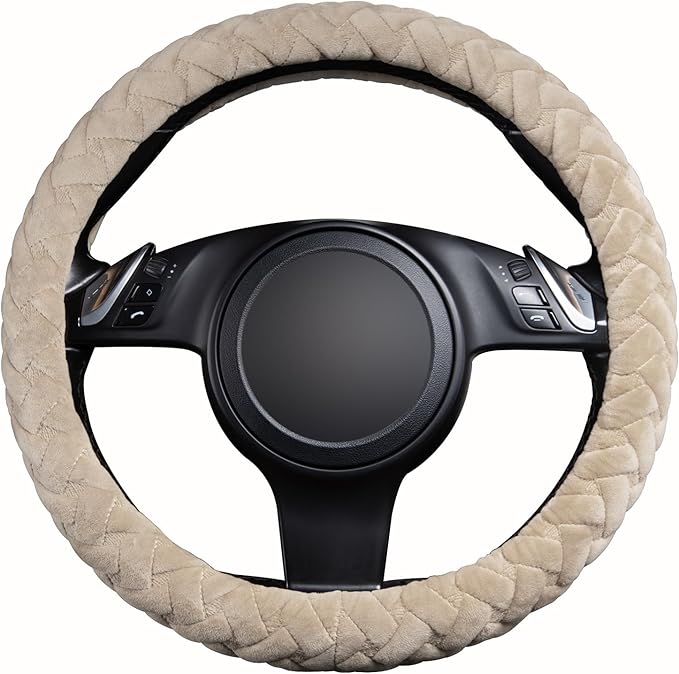 Flying Banner car Steering Wheel Cover Massage Velvet Warm Universal Size 15 inches SUV Truck Anti Slip Odorless Summer Winte