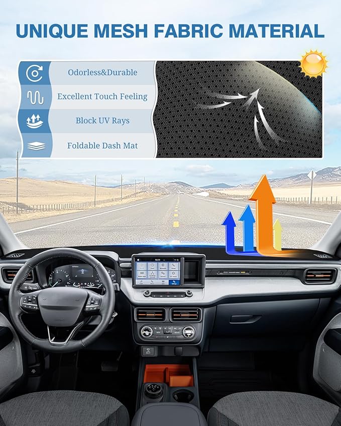 FIILINES Dash Cover Fit for Ford Maverick 2022-2025 2026 (Hybrid/XL/XLT/Lariat) Dashboard Cover Mat for Maverick Accessories 