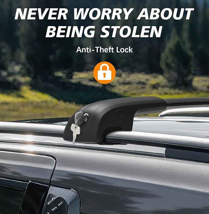 300lbs Roof Rack Cross Bars Compatible with 2022-2026 KIA Carnival & Carnival Hybrid, Heavy Duty Aluminum Roof Rails Crossbars Cargo Bars Canoe Rooftop Black Carrier Luggage.