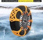 DATOUBOSS Universal Snow Chains 6pcs Car Anti-Skid Chains Thickness 8mm Adjustable Tire Chains for Cars/SUV/Truck Fit Tire Wi