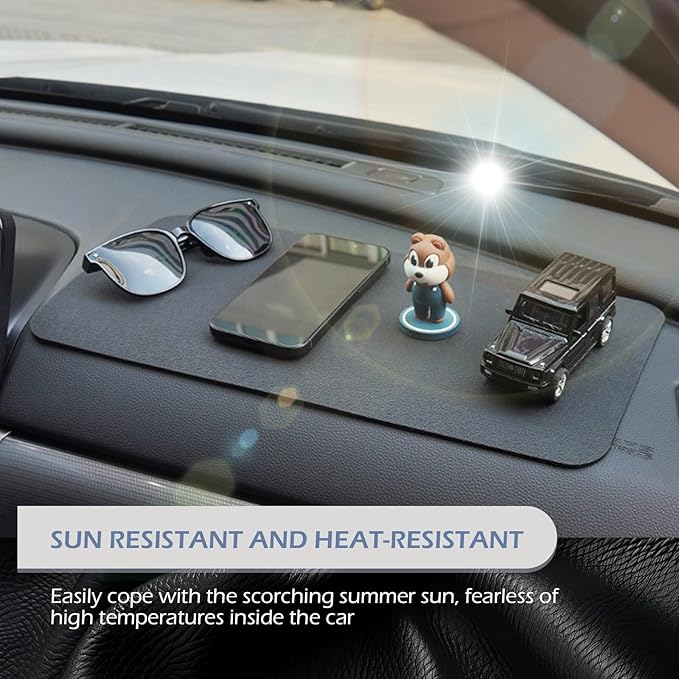 leechio 1 PC Car Dashboard Non Slip Mat, Universal Dash Rubber Pad, Lengthen High Temperature Resistant Central Control Instr
