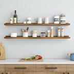 Picture Ledge Wall Shelves 48 inch Width Set of 2, Solid Pine Wood Rustic Floating Ledge Shelves for Wall for Kids' Room Bedr