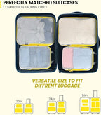 PFEYRPK Lightweight Compression Packing Cubes for Suitcases, Compressible Expandable Travel Packing Organizer with Clear Toil