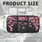 Car Sun Visor Organizer,Cherry Blossom Theme Card Sleeve Pocket with Double Zippers Adjustable Straps Auto Interior Accessories for SUV Truck Pickup