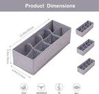 Qozary 3 Pack Sock Underwear Drawer Organizer Dividers, Collapsible Cabinet Closet Storage Boxes for Clothes, Socks, Lingerie