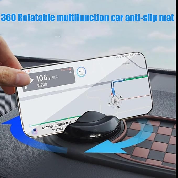 Multifunction Car Anti-Slip Mat, Multifunction 4-in-1 Car Mobile Phone Anti-Slip Mat, 360 Rotatable Anti Skid Car Dashboard P