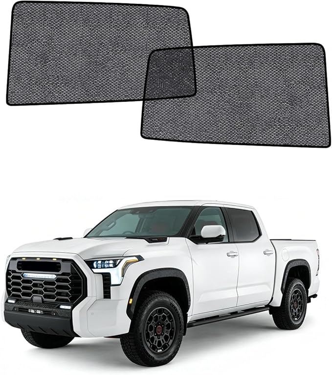 Car Window Shades for Toyota Tundra (2022-2026), 2-Pack Rear Window Sun Shades for Baby – Breathable Mesh, UV & Heat Blocker, Privacy Protection for Camping, Travel, Sleep & Nursing