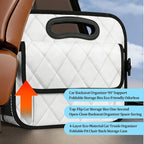Car Trunk Organizer, Collapsible Sturdy Multi-Compartment Vehicle Cargo Storage Bag, Removable Automotive Trunk Organization