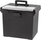 IRIS USA File Box with Lid File Organizer for Letter File w/Organizer-Lid, Plastic Mobile Filing Organizer, Water Resistant D